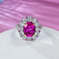 s925 silver elegant pink diamond ring 8*10mm