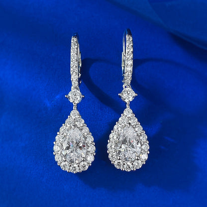 925 silver pear-shaped teardrop earrings 6*9mm