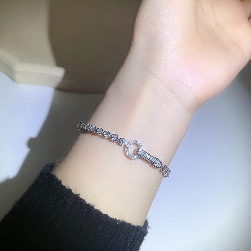 S925 sterling silver diamond bracelet for women