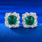 Fat square cut emerald earrings 7*7mm