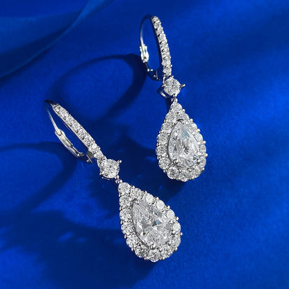 925 silver pear-shaped teardrop earrings 6*9mm