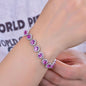 S925 silver diamond natural pink zircon bracelet