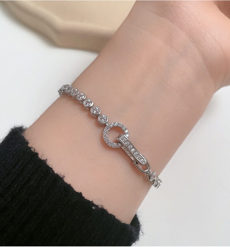 S925 sterling silver diamond bracelet for women